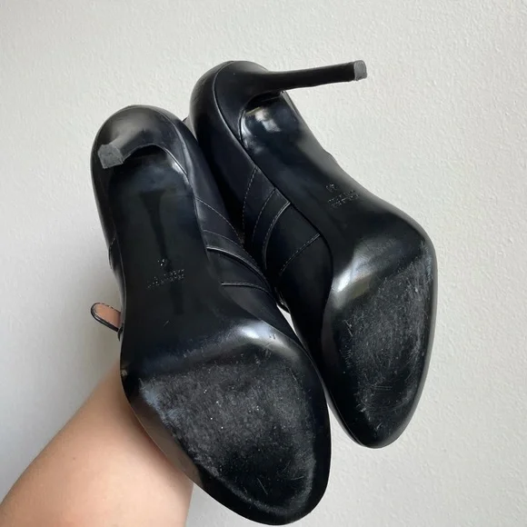 Laurence Dacade Black Leather Biker Bootie Heels - Picture 10 of 14